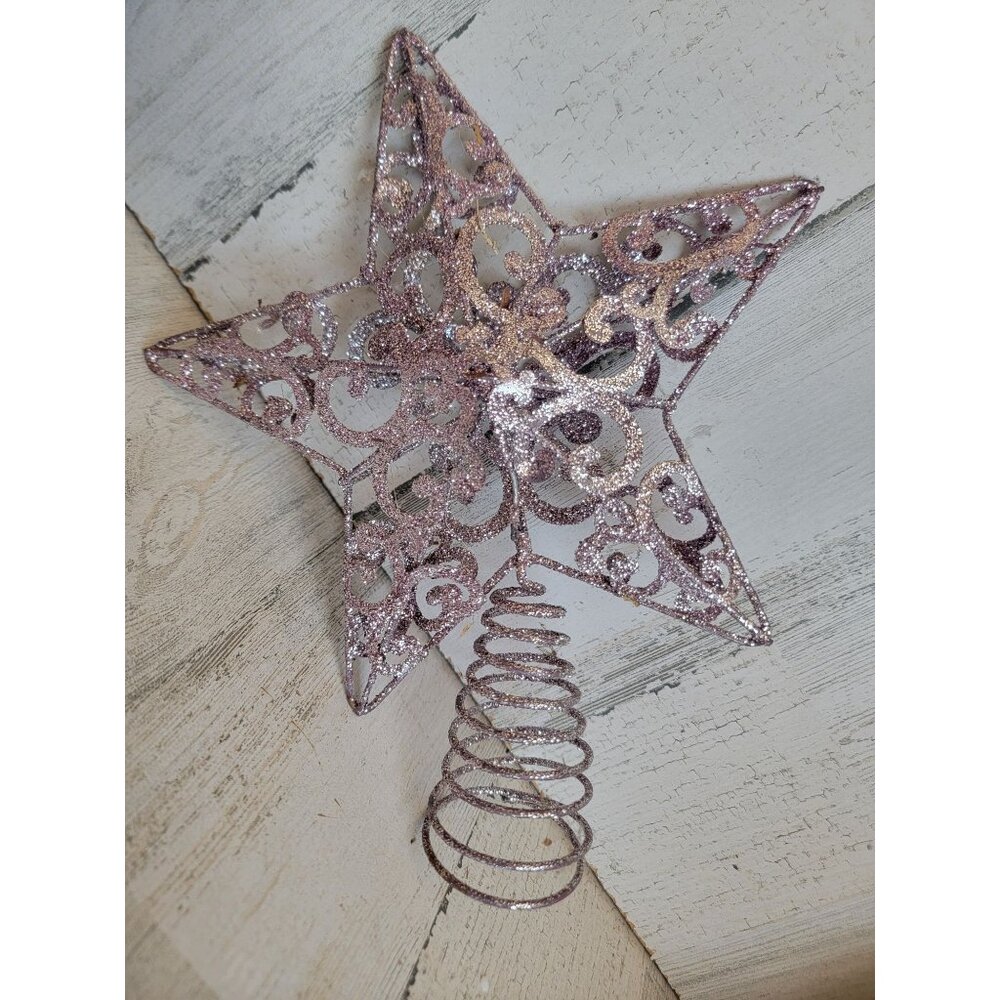 Glitter AS IS Light pink star tree topper home decor xmas